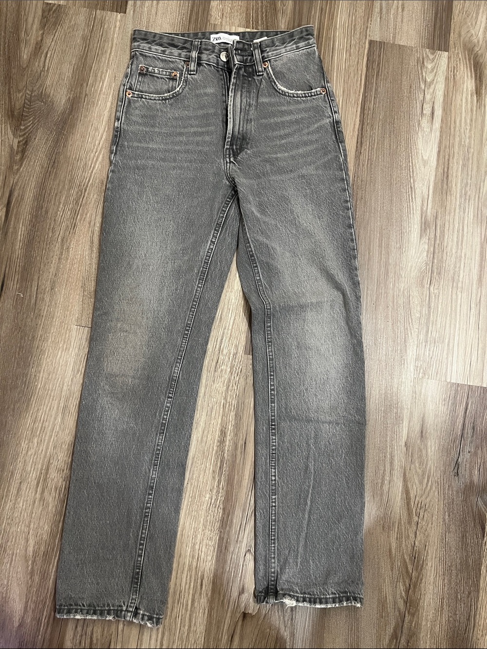 Zara Gray Straight-Leg Women's Jeans